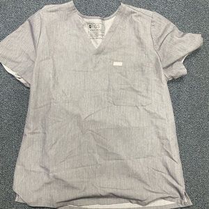 Figs one pocket scrub top, like new. Heather grey